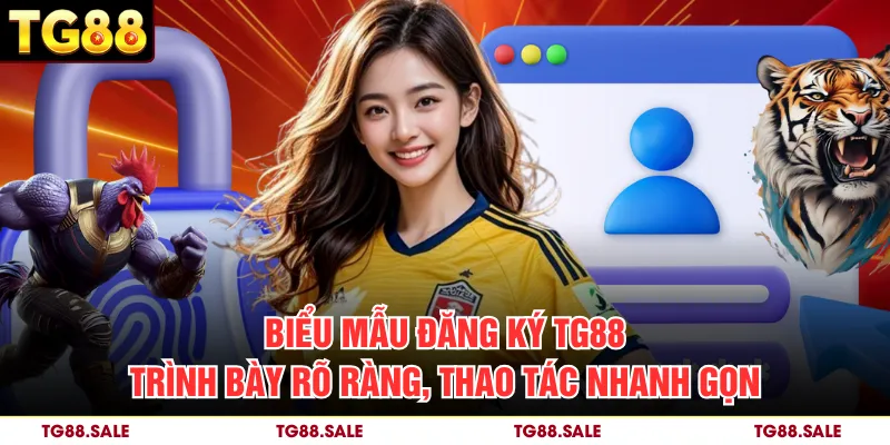 Biểu mẫu đăng ký TG88 trình bày rõ ràng, thao tác nhanh gọn