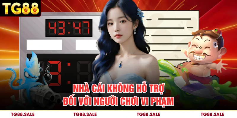 Nhà cái không hỗ trợ đối với người chơi vi phạm