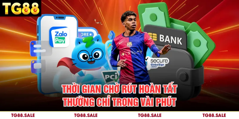 Thời gian chờ rút hoàn tất thường chỉ trong vài phút
